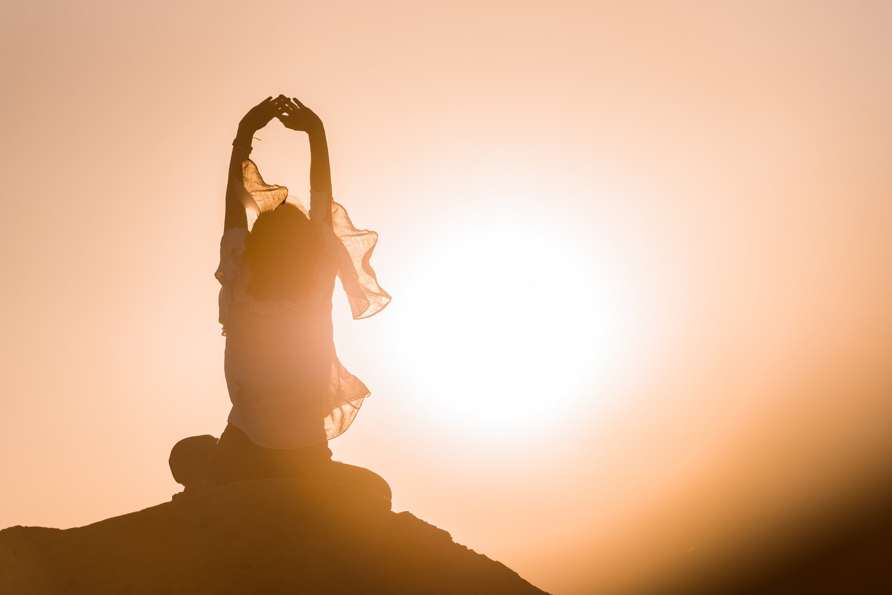 Woman meditating in nature